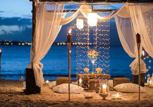 Sandy Wedding Candles Romantic